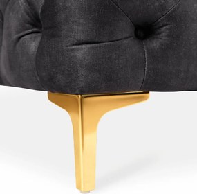 Sofa SORRENTO 2S Dwuosobowa Czarna Welurowa