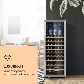 Klarstein Vinamour 46 Uno, borhűtő, 155 liter, 46 palack, 4-18 °C, 1 zóna,rozsdamentes acél