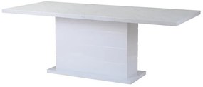 Asztal Riverton 447Fehér márvány, 75x90x180cm, Hosszabbíthatóság, Közepes sűrűségű farostlemez, Közepes sűrűségű farostlemez
