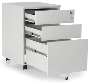 Fém konténer 40 x 50 x 61 cm - 3 fiók, szürke - ral 7035