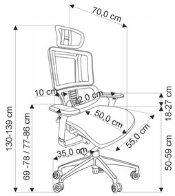 Irodai fotel Ethaneml (szürke) . 1092613