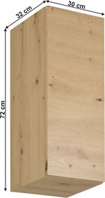 Felső szekrény, artisan tölgy, univerzális, LANGEN G30