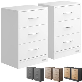 Casaria® 2 darabos Eloise éjjeliszekrény szett 54x39x28 cm - fehér