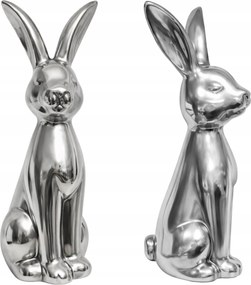 Húsvéti Nyuszi figura Nagy 25cm Húsvéti Dekoratív Ezüst