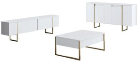 Konzolasztal Luxe - White, Gold