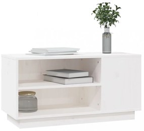 fehér tömör fenyőfa TV-szekrény 80 x 35 x 40,5 cm