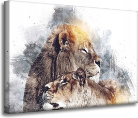 Vászonkép Modern Művészet Oroszlán pár Természet 70x50 cm