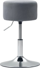 HOMCOM Magas Bárszék Magasságban Állítható 52-66 cm Velúrral Kárpitozott 360°-ban Forgó Étkezőasztalhoz Sminkelőasztalhoz Szürke | Aosom