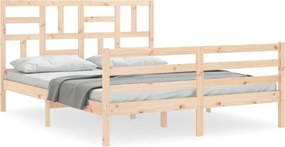 vidaXL tömör fa ágykeret fejtámlával King Size