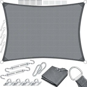Kerti napvitorla 300 x 500 cm műanyag Sötétszürke/ KES210