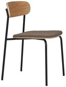 Fekete-barna rakásolható étkezőszék kőrisfa dekorral Estepona – House Nordic