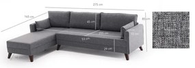 KORFU L-alakú sarokülőgarnitúra, szürke, balos
