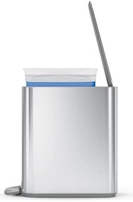 Matt ezüstszínű acél pedálos szemetes 5 l – simplehuman