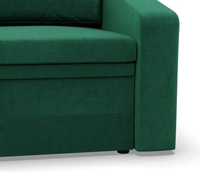 Vertico fekvőfotel, 80 cm széles, bársony, zöld