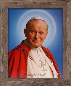 Vászonkép 30x25 Szent II. János Pál Pápa Tölgyfa Keret