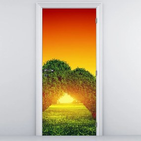 Fotótapéta ajtóra - Szív a fák tetején (95x205cm)