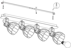 Eglo 98137 - Spotlámpa SAMBATELLO 4xE27/40W/230V