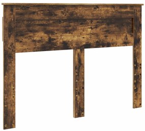 vidaXL Ágykeret matracmal Füstölt tölgy 150 x 200 cm Tömör fenyőfa