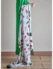 Fehér takaró karácsonyi mintával 130x160 cm Yule – Bloomingville