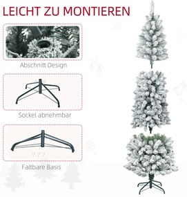 Műfenyő, 210 cm, 687 ággal, műhóval, összecsukható fémállvánnyal