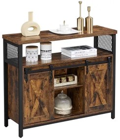 FIRA tolóajtós komód barna/fekete