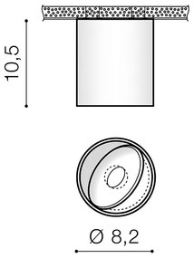 AZZARDO 3468 TUBE Hengeres Mennyezeti Lámpa Fekete LED IP20