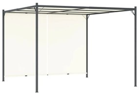 Fehér-krémszínű acélpergola állítható tetővel 3 x 3 m