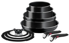 Tefal - Konyhai készlet 10 db INGENIO EASY COOK & CLEAN BLACK
