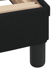 fekete szövet ágykeret fejtámlával matrac nélkül 80 x 200 cm