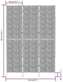 3 paneles vízijácint térelválasztó 122x180 cm