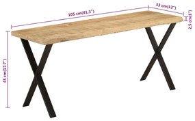 tömör mangófa pad természetes éllel 105 cm