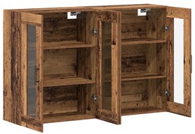 Fali Szekrény 2 db Régi Fa 69.5x34x90 cm Mérnöki Fa