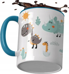 Kék bögre ajándék gyerek fiú lány dino dinoszauruszok