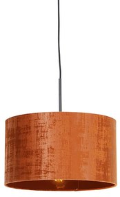 Modern függőlámpa fekete narancssárga árnyékolóval 35 cm - Combi