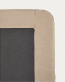 Szürkésbarna kárpitozott franciaágy ágytámla nélkül 180x200 cm Jaira – Kave Home