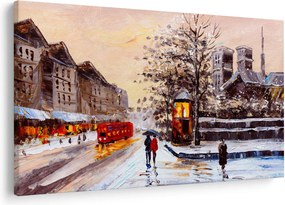 Kép - Egy téli város festménye (90x60 cm)