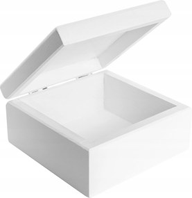 Ékszertartó doboz, kis fehér fa ékszerdoboz ajándék órához 10x10x5