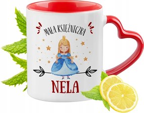 Piros bögre szív alakú füllel Nelinek Ajándék