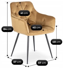 Mustár Bársony Étkezőszék. MODESTO