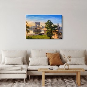 Kép - Híd a folyón, Budapest, Magyarország (90x60 cm)