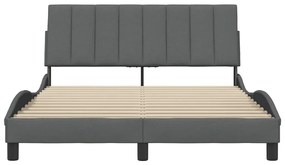 sötétszürke szövet ágykeret matrac nélkül Hanko 120x200 cm