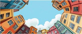 Kép - Házak között (120x50 cm)
