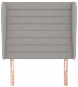 világosszürke szövet fejtámla szárnyakkal 103 x 23 x 118/128 cm