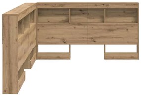 Tároló fejtámla polcokkal kézműves tölgy 150 cm Faanyag