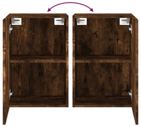 2 db füstös tölgy színű szerelt fa TV-szekrény 40,5x30x60 cm