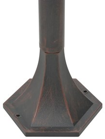 6 db bronzszínű alumínium kerti állólámpa, E27, 110 cm
