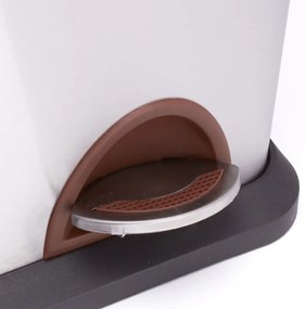 Matt ezüstszínű acél szelektív pedálos szemetes 3x8 l Tri Selectif – MSV