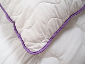 Egész éves steppelt takaró BELLA LAVENDER 140x200 cm, fehér
