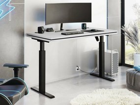 Állítható magasságú íróasztal Tucson 170Állítható magasság, Elektromos, 76x138x67cm, Világosszürke, Matt fekete