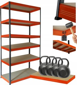 Tárolószekrény fém állvány Helios 196x110x45cm 6Px400kg Erős Lengyel